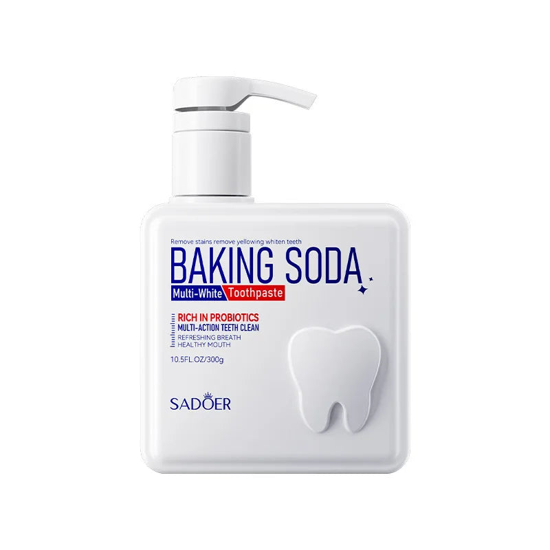 Cleansing Baking Soda Probiotic Pump Toothpaste, Deep Cleaning Teeth, Whitening And Brightening Toothpaste 300g