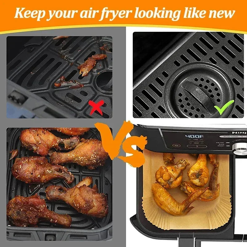 22x14 Disposable Air Fryer Paper Rectangular Air Fryer Baking Paper Non-stick Liners Dual Zone Air Fryer Accessories