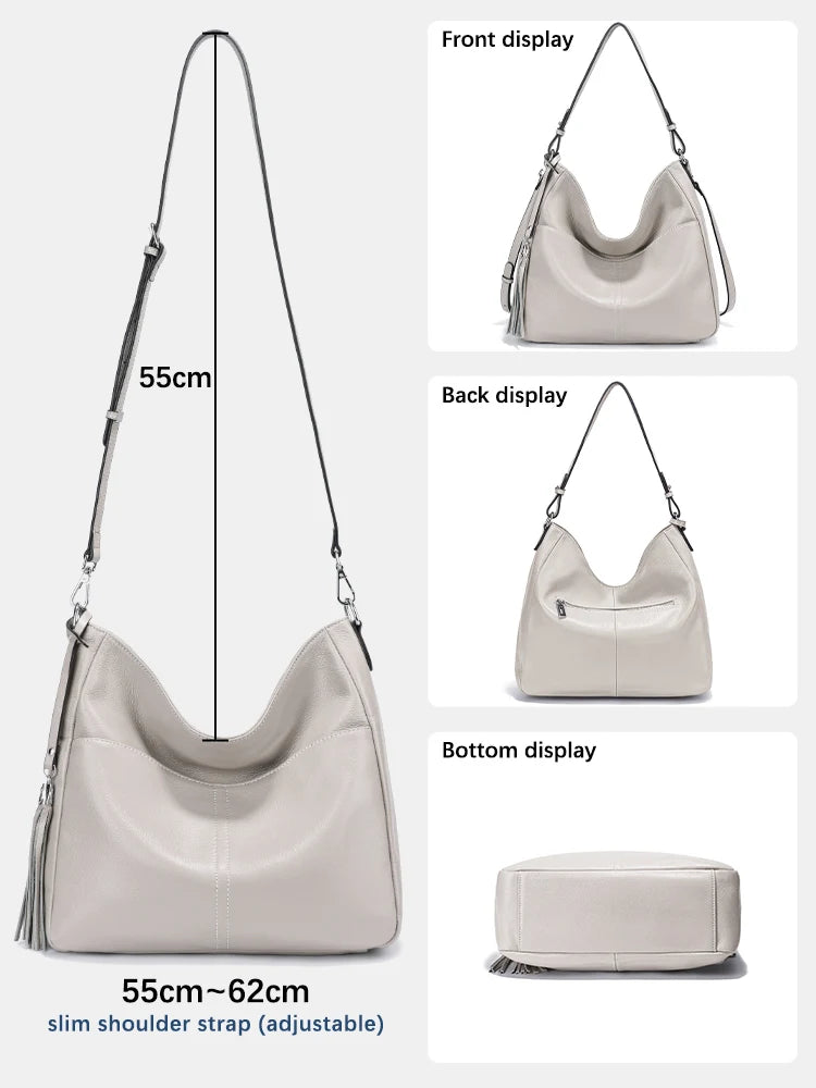 Zency Elegant Hobo Bag Soft Leather Women's Shoulder Crossbody Bag