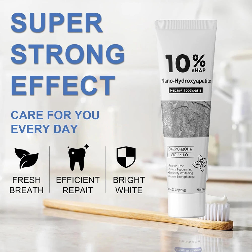 10% Nano-Hydroxyapatite Toothpaste Reduce Tooth Stains Fresh Breath Intenses Stain Whitening Tooth Paste Teeth Care Supplies
