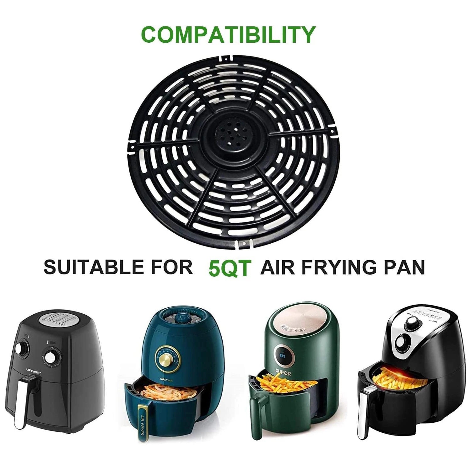 Airfryer Basket Replacement Grill Pan Oven Baking Tool Air Fryer Power Parts Plate Tray Food Cooking Divider Kitchen Accessories