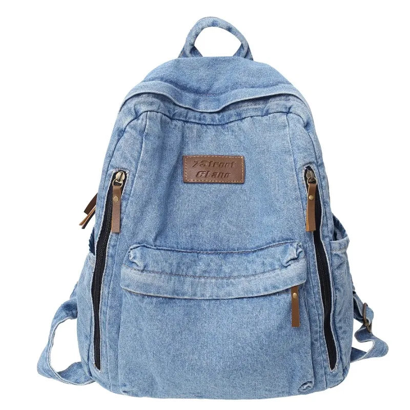 Denim Backpacks Bag for School Trend Student Jeans Multi Pockets Large Capacity Rucksack Mochila De Escola Feminina 2027