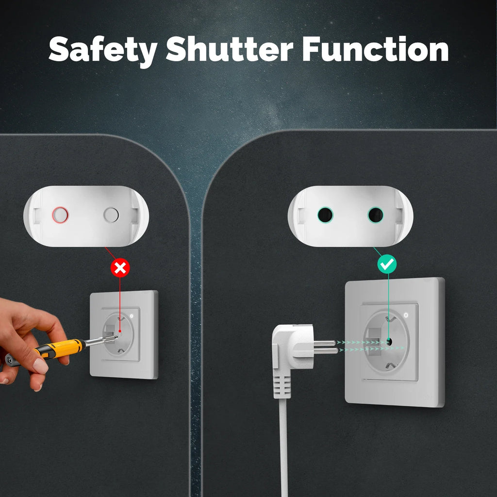 MOES Tuya ZigBee Smart Socket EU Wall Embedded Outlet Energy Monitor Indicator App Remote Control Voice Cotrol Alexa Google Home