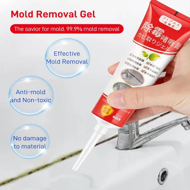 Multi-effect Mold Remover Strong Effective Mold Removal Gel No Scrubbing for Bathroom Kitchen Refrigerator Washing Machine Seal