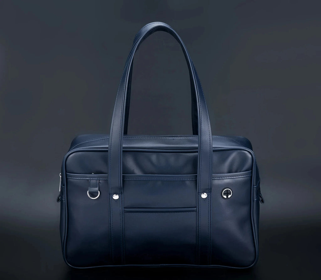 HOMEFISH Schoolbag PU Leather Japanese Wide Application Japanese Handbag Large Capacity Waterproof
