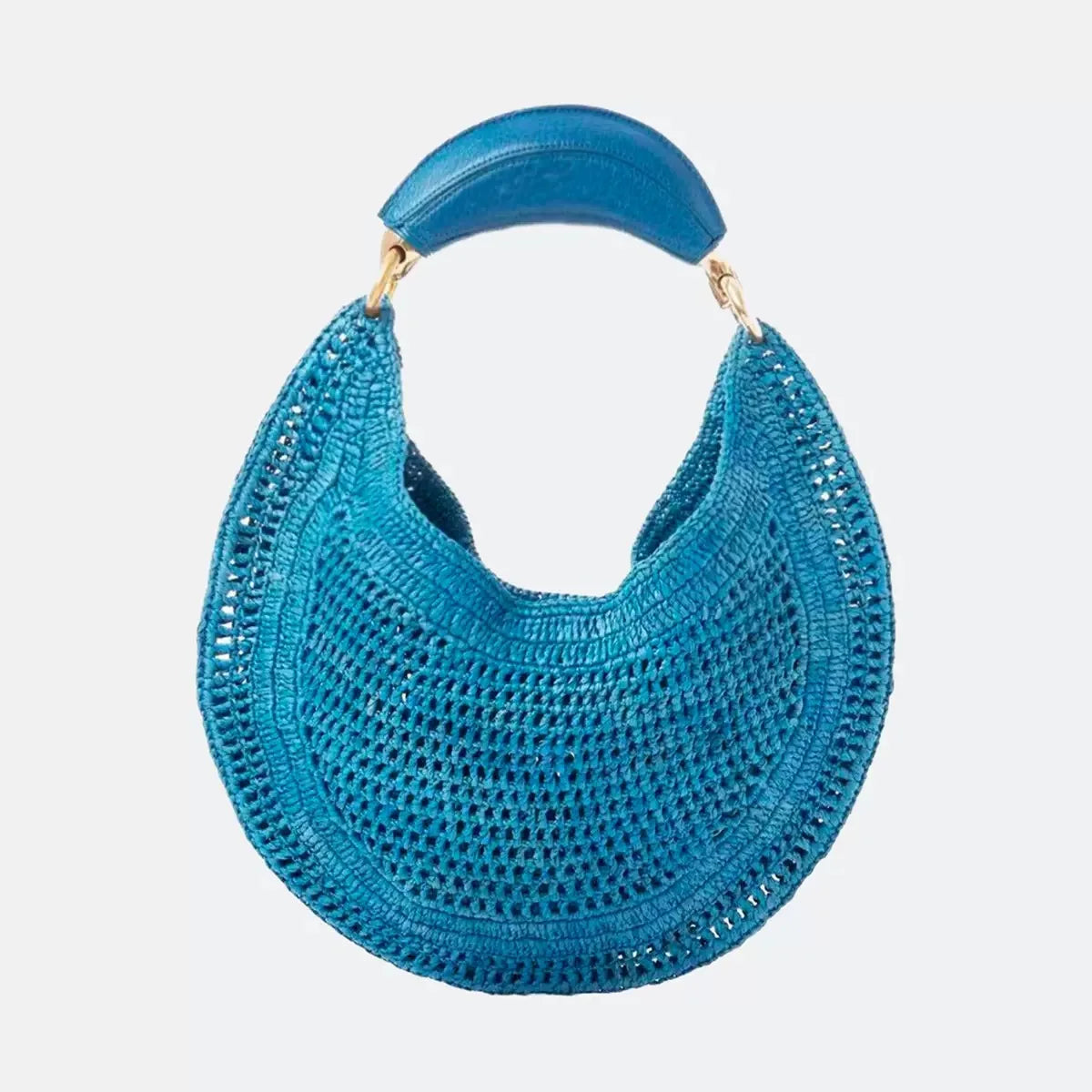 Cross border summer seaside vacation style retro wrist pure handmade colorful grass woven armpit bag hobo handbag
