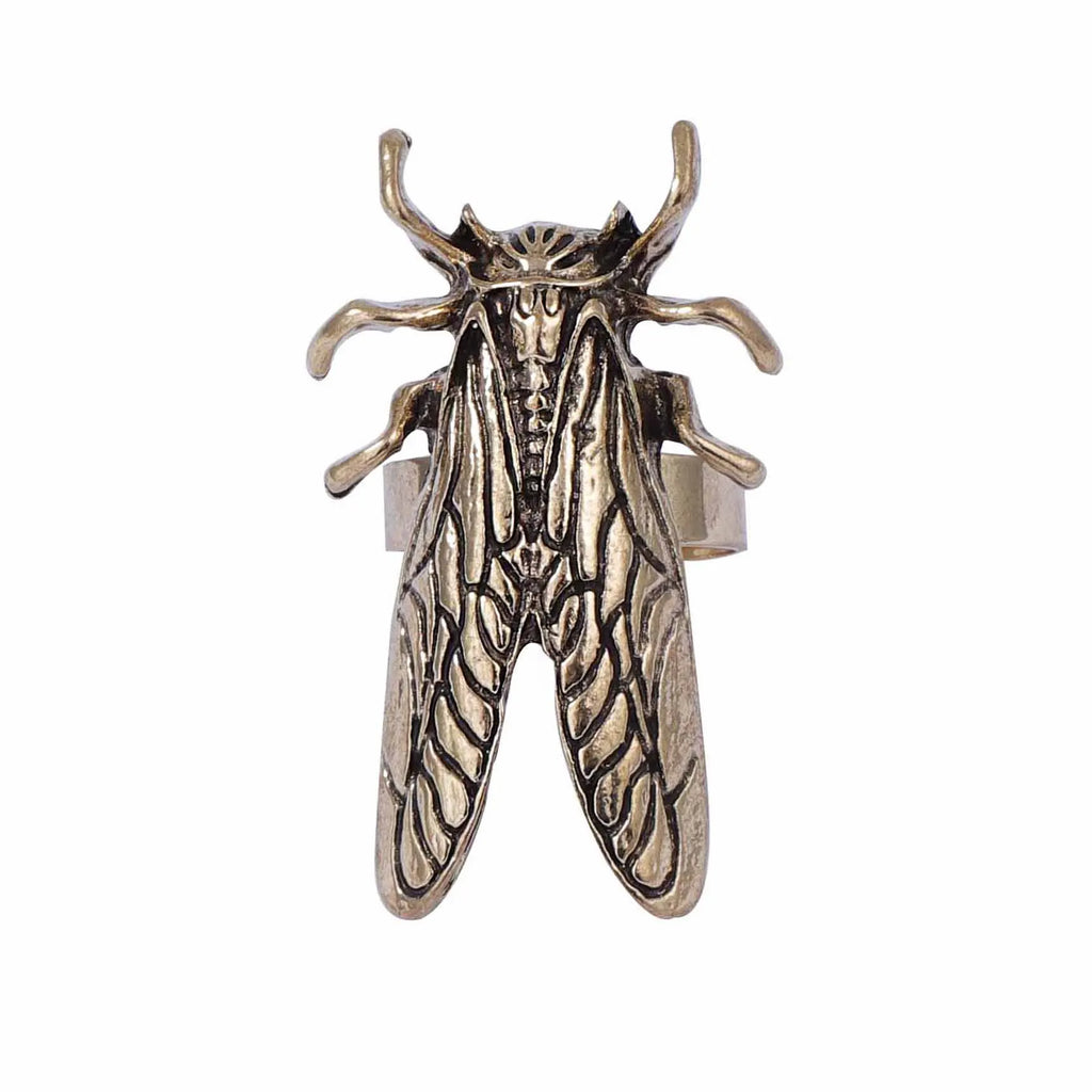 Digadagu Retro Opening Insect Ring Metal Animal Ring New Women's Trend Daily Jewelry Accessories