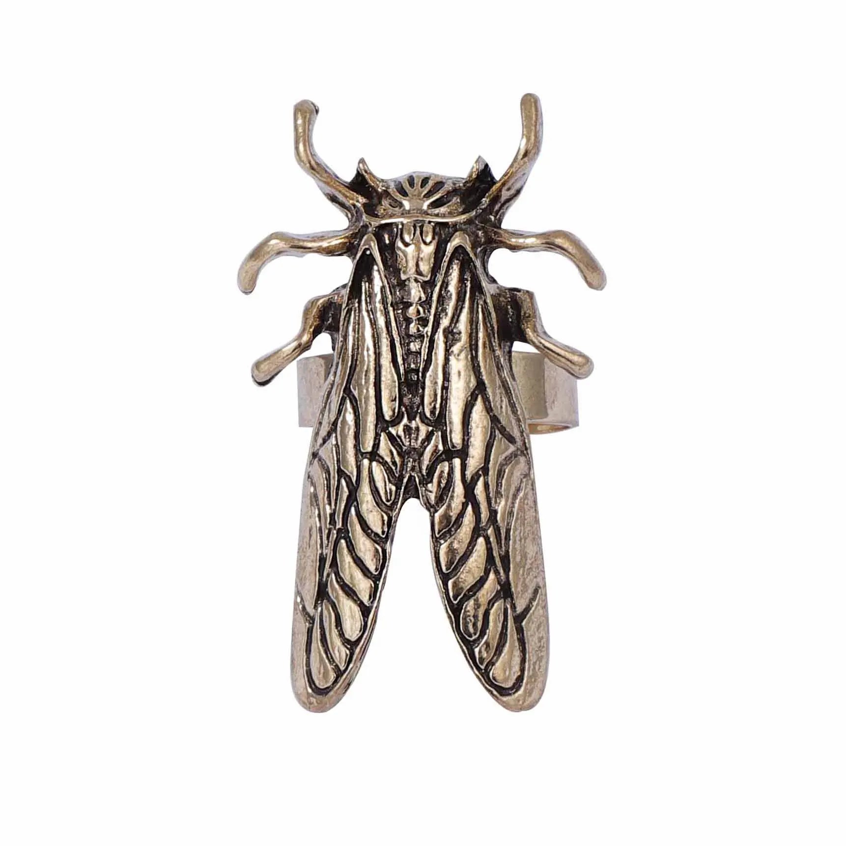 Digadagu Retro Opening Insect Ring Metal Animal Ring New Women's Trend Daily Jewelry Accessories