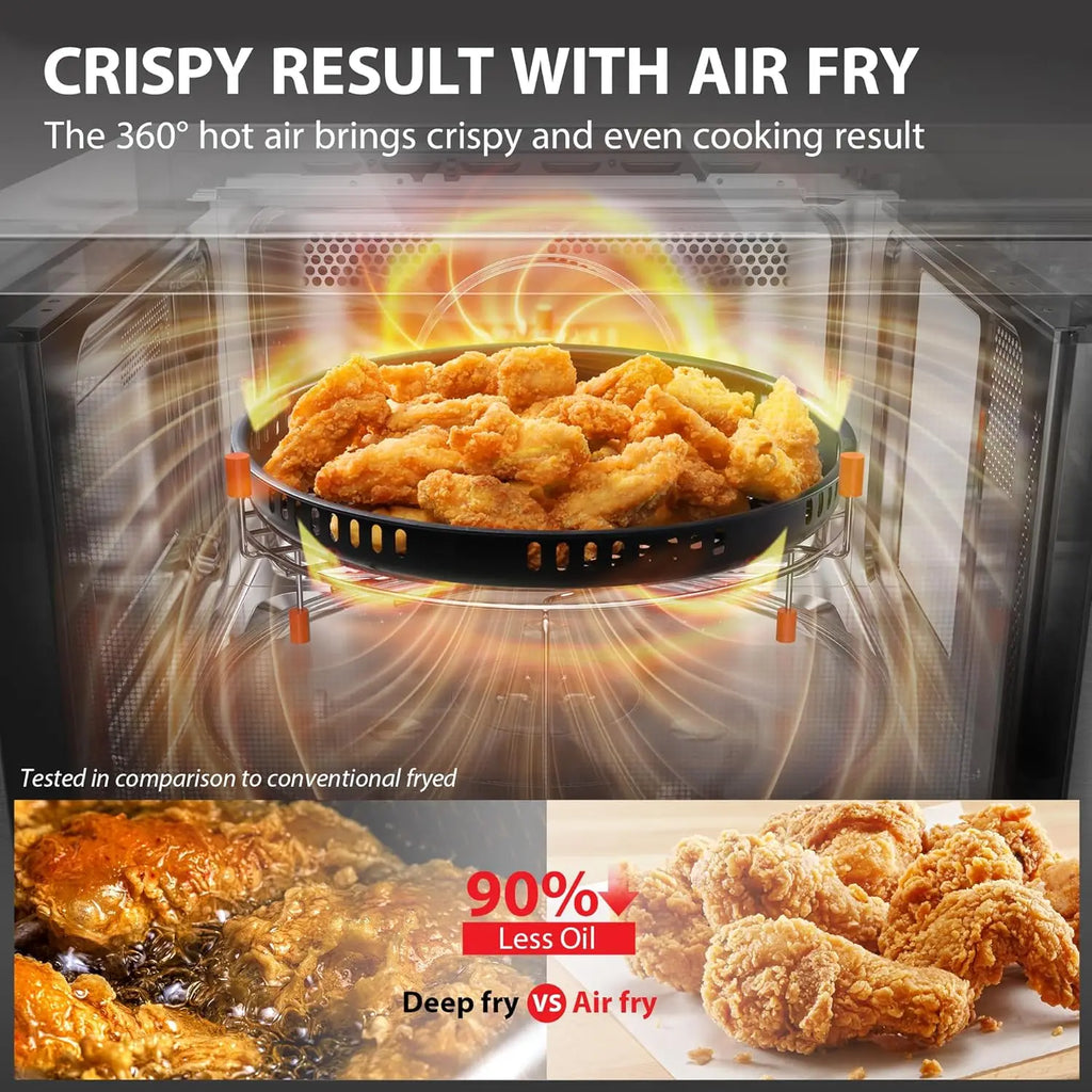 Air Fryer Combo 8-in-1 Countertop Microwave Oven, with Convection, Broil, Odor Removal Mode, 12.4" Position Memory Turntable, Ch
