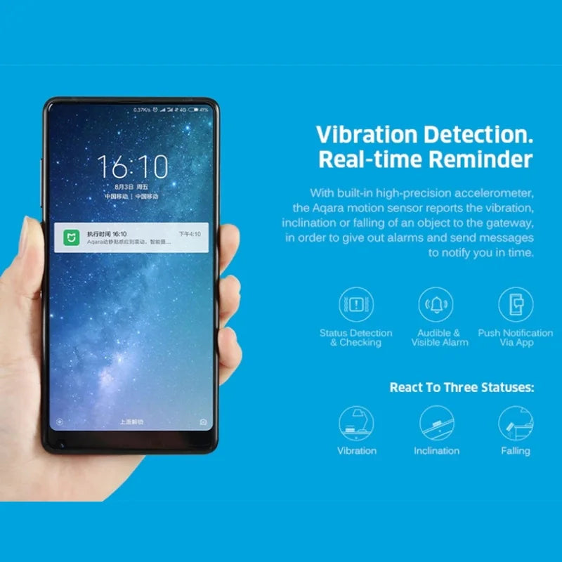 Aqara Smart Vibration Sensor Zigbee Motion Shock Sensor Inductive Monitoring Alarm Adjustable Sensitivity For Homekit Mi Home