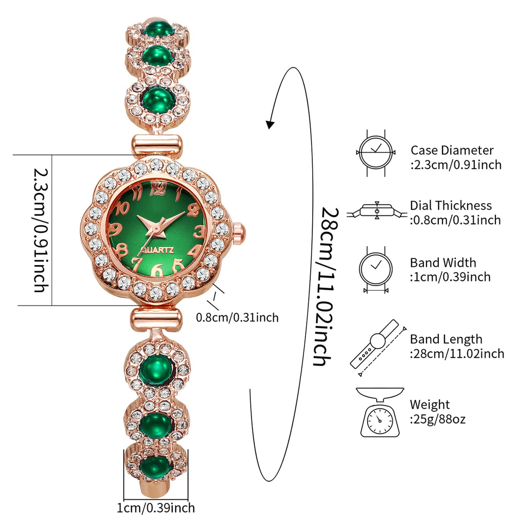 Elegant Rhinestone Women Watches Fashion Ladies Bracelet Strap Quartz Wristwatch Reloj Mujer Girls Clock Gift (Without Box)