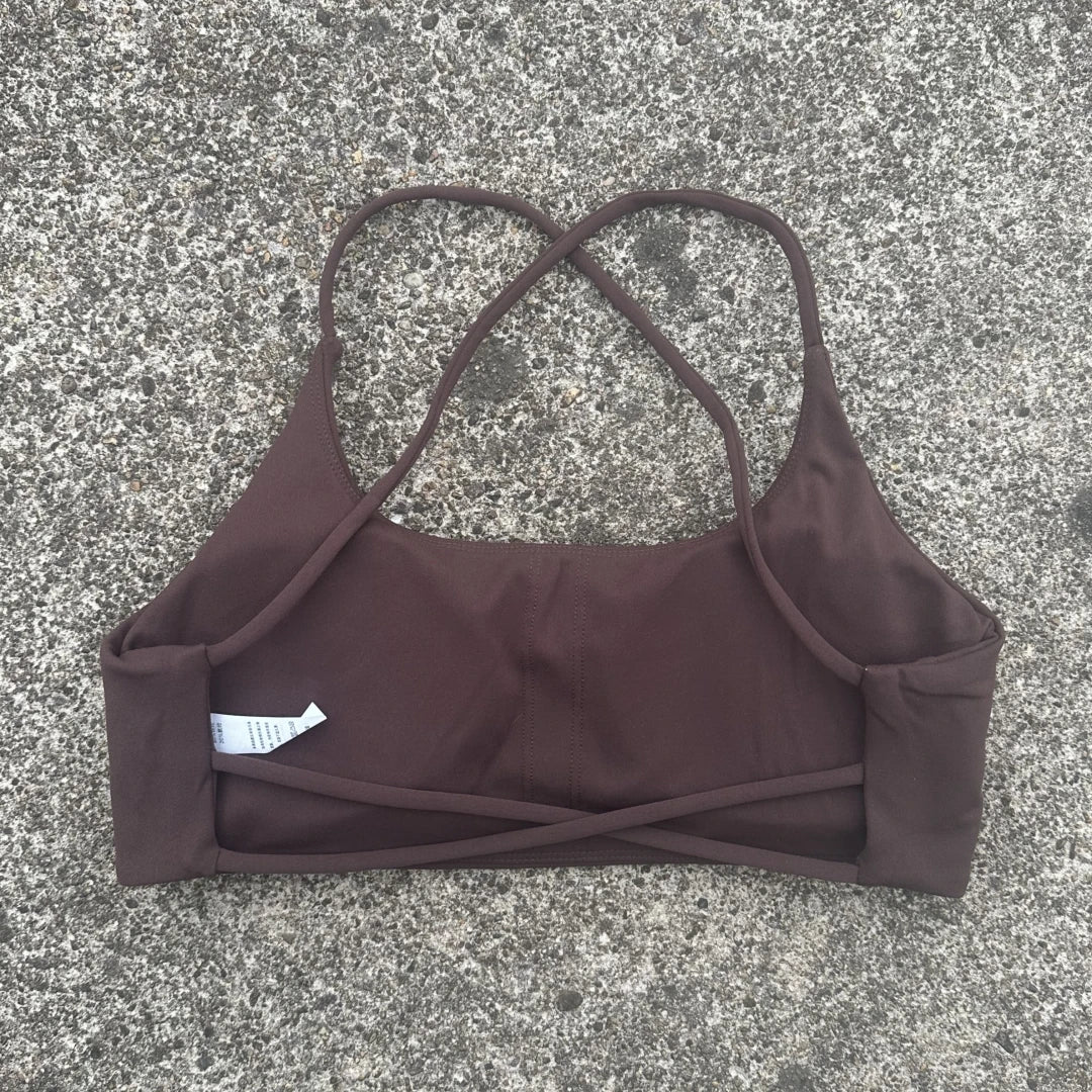 Solid Color Underwear Cross-back Women Fitness Bra Yoga Vest Gym Sport Top Hollow back Push With Chest Pad Four shoulder straps