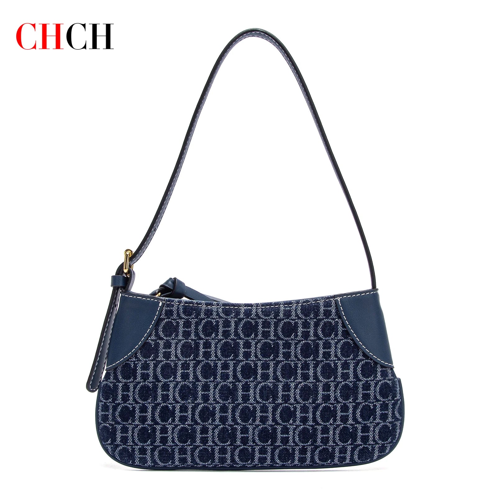 CHCH Women's Handbag 2025 Summer Cowboy Splicing Design Phone Bag Simple Commuter Underarm Bag Wallet