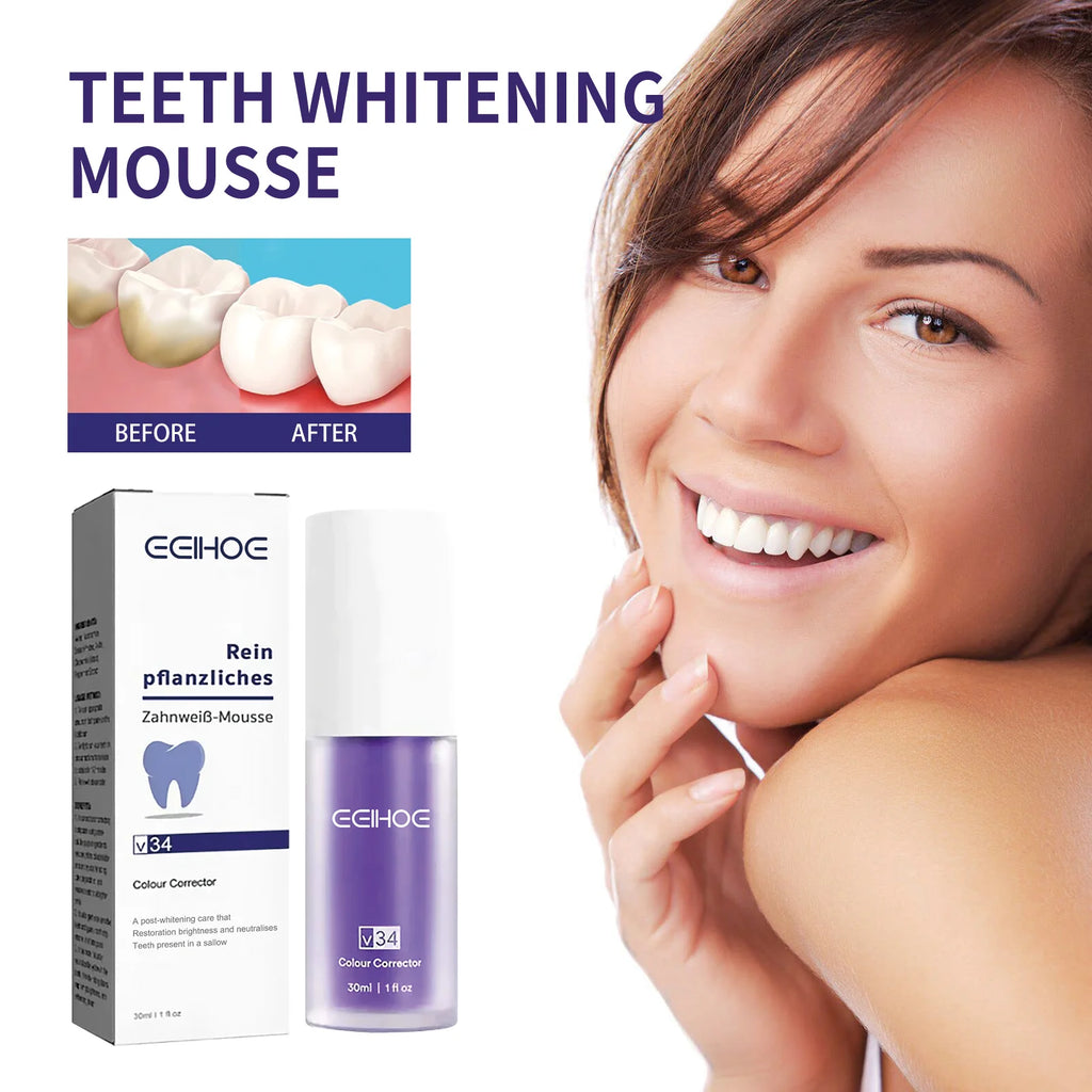 Whitening Toothpaste for Teeth Cleaning Plaque Stains Remover Odor Oral Bad Smell Refreshing Gums Hygiene Purple Toothpaste 30ml