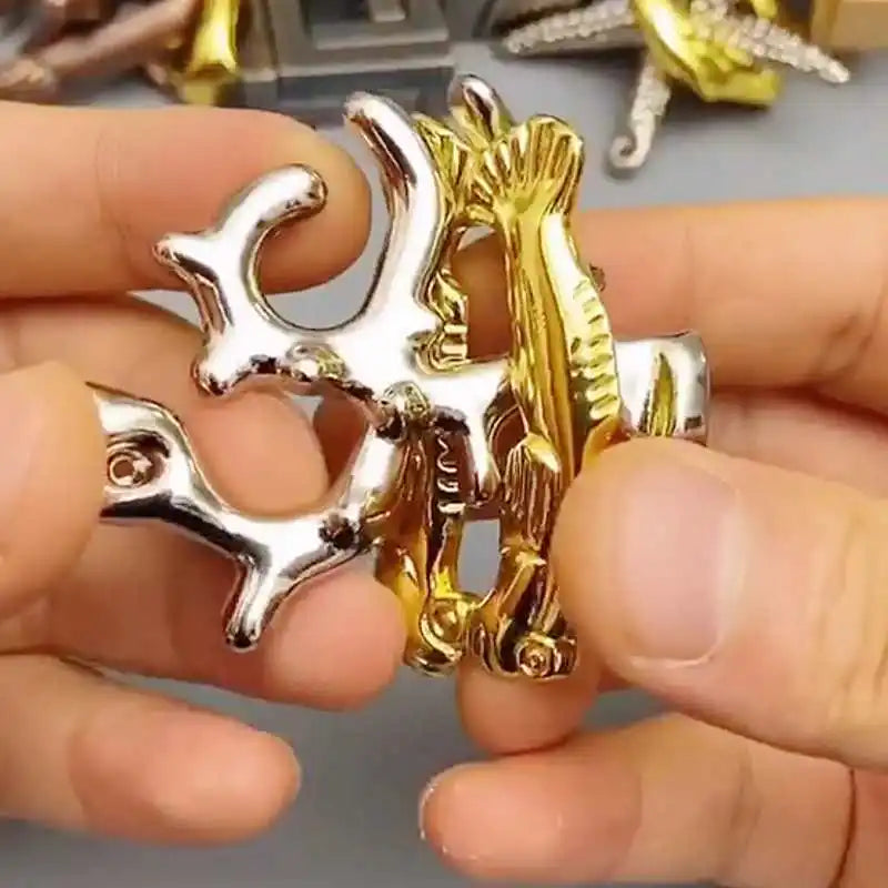 Magic Difficult Metal Brain Teaser Puzzles  For Adults Kids Fun Challenge IQ Logic Test Disentanglement Educational Toys