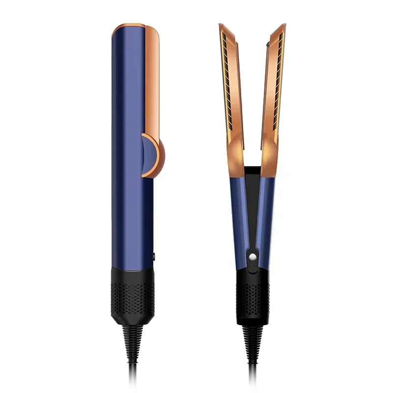 Professional 2-in-1 Negative Ion Hair Dryer & Straightener Long-Lasting Styling Tool Dual-Use Straightener for Wet or Dry Hair