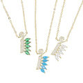 2024 New Wholesale High Quality Fashion Women Jewelry Gold Plated Colorful Arabic Letter Pendant Necklace
