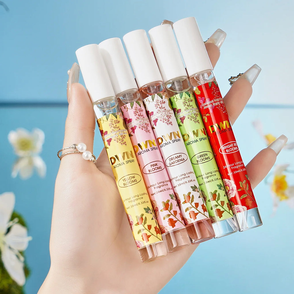 5pcs Flowers Perfume Gift Set Elegant Charm Fragrance Spray Long-Lasting for Women Men Romantic Pheromone 10ml