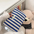 Women's Striped Beach Clutch Bag Versatile Small Woven Crochet Handbags Purses Knitting Dumpling Clutch Casual Bag