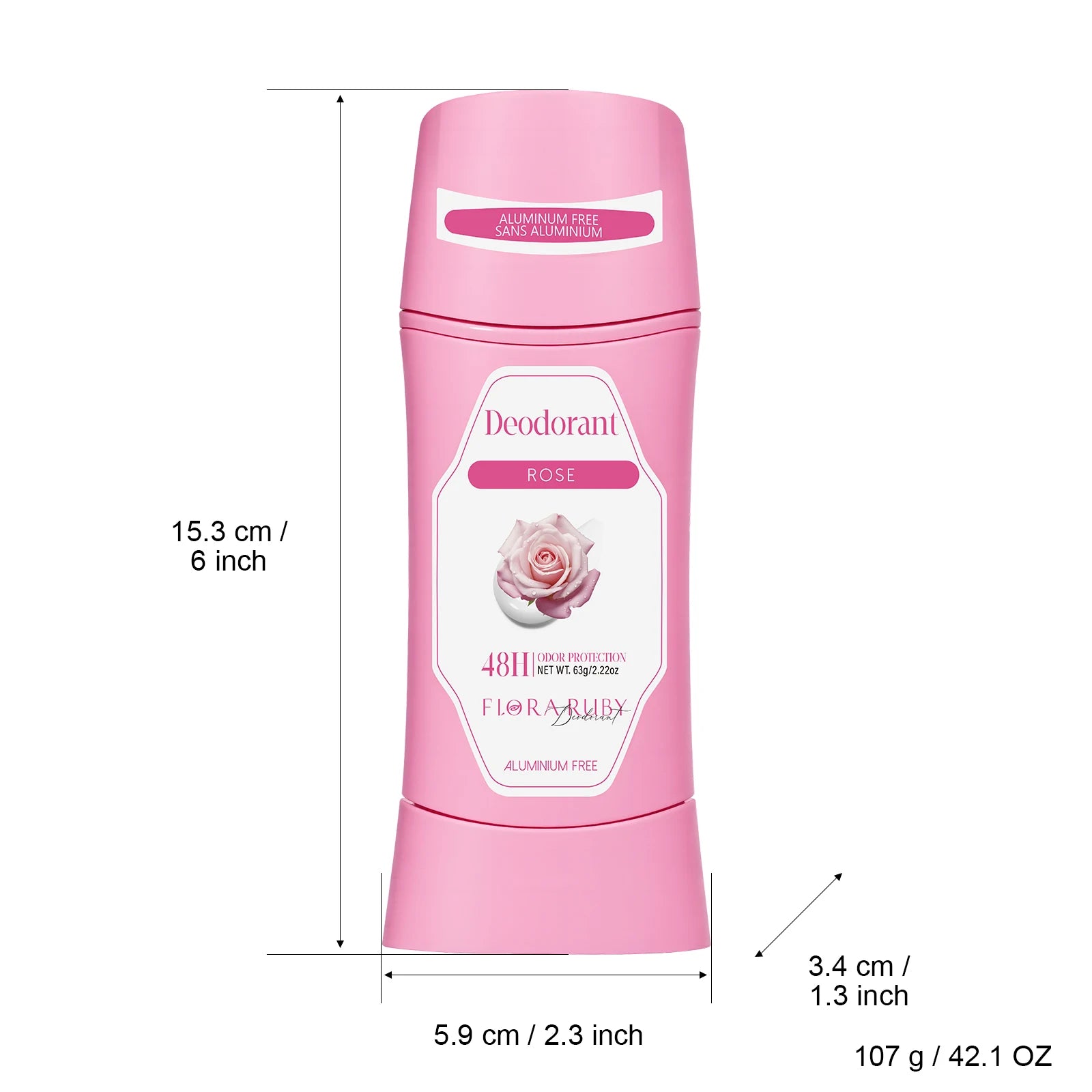 Women's Refreshing & Durable Solid Perfume, White Flowers and Rose Aroma,for All Day Underarm Sweat and Odor Protection 2.22OZ