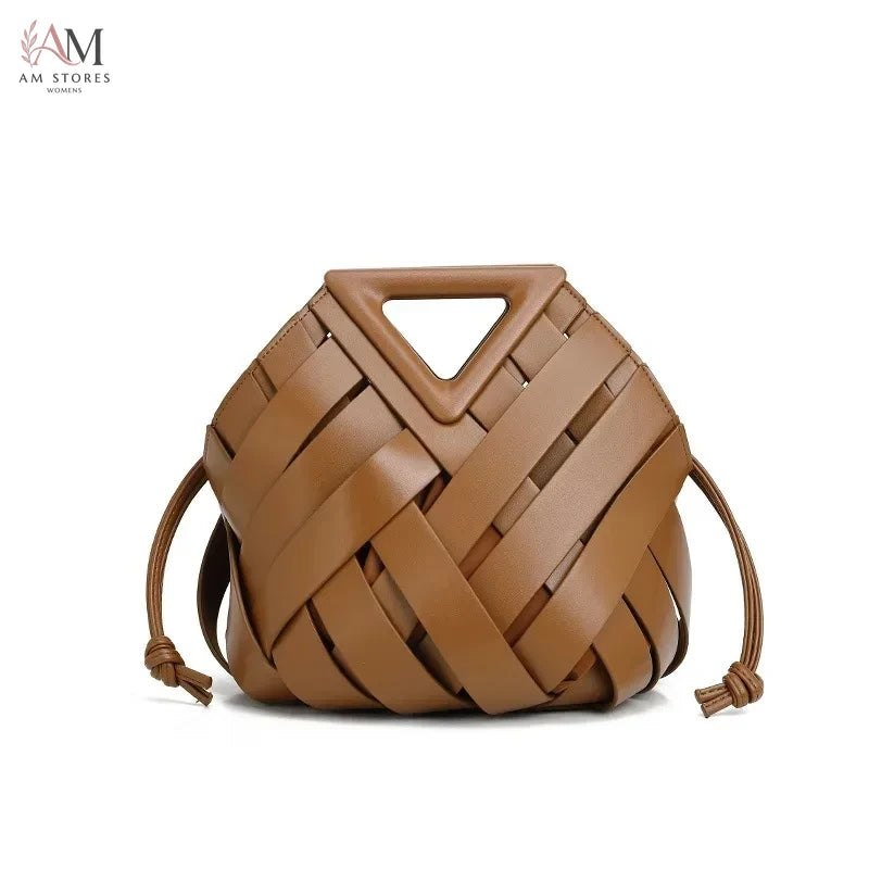 Women's Leather Woven Crossbody Bag - view 9
