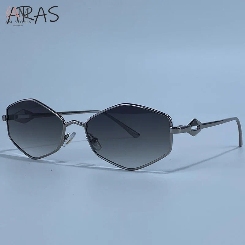 Women's Vintage Hexagon Metal Sunglasses - view 10