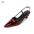 Women's Pointed-Toe Slip-On Leather High-Heel Pumps - view 7