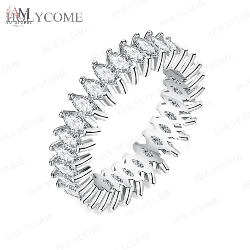 Marquise Moissanite Wedding Girls' Ring - view 7