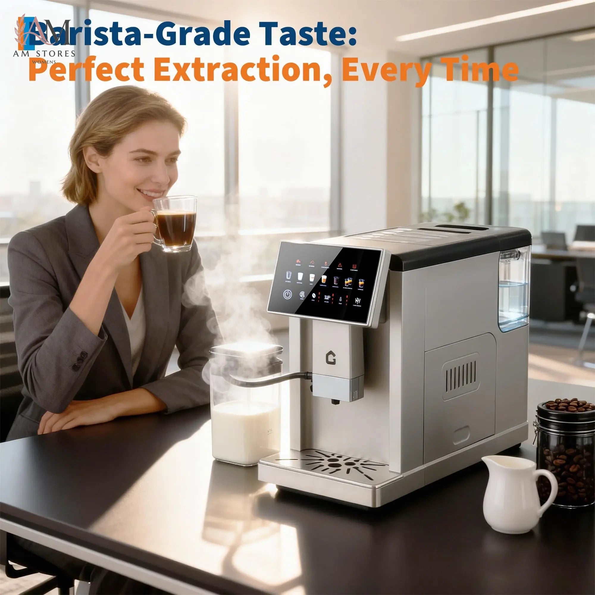 Automatic Espresso Machine with Built-In Grinder & Milk Frother - view 5