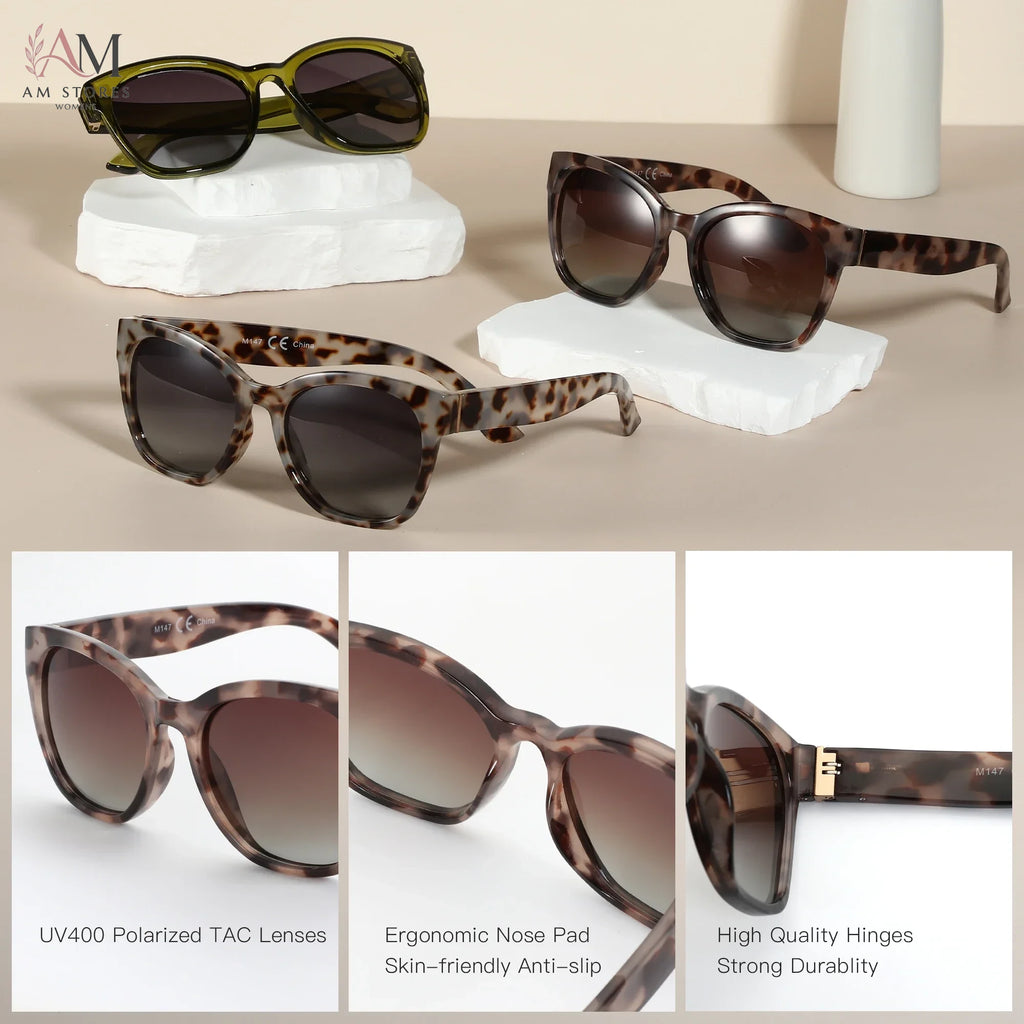 ZENOTTIC Women's Vintage Cat-Eye Oversized Polarized Sunglasses UV400 - view 3