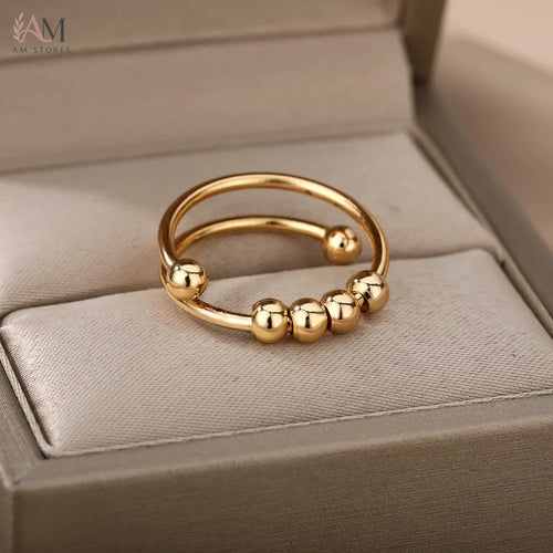 Anxiety Stainless Steel Adjustable Women's Ring - view 2