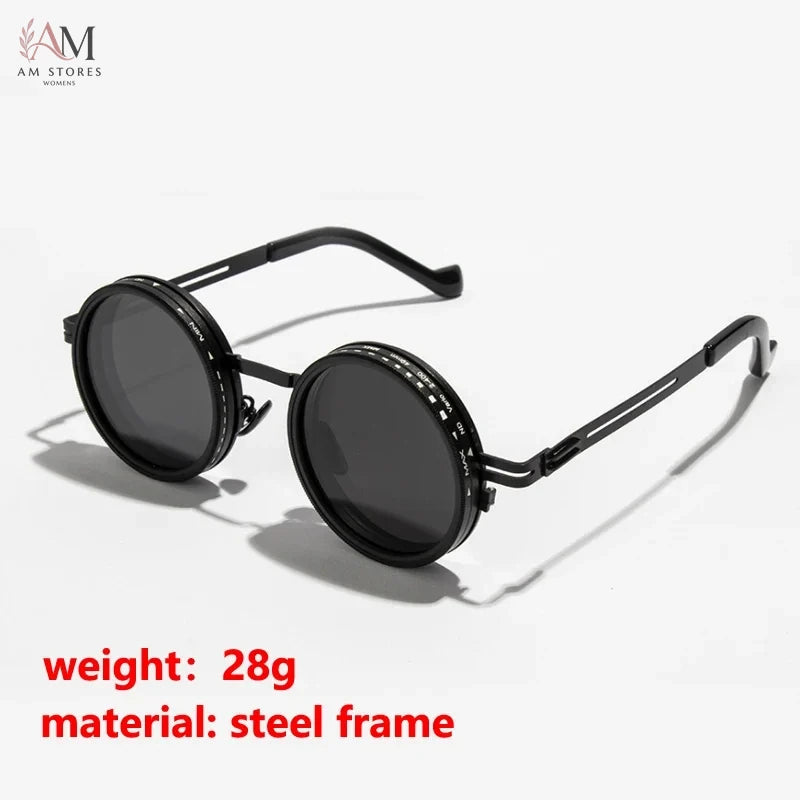 Unisex Vintage Round Polarized ND9 Eyeglasses UV400 - view 6