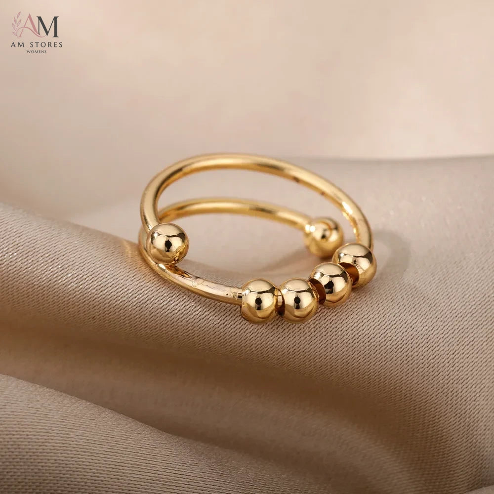 Anxiety Stainless Steel Adjustable Women's Ring - view 5
