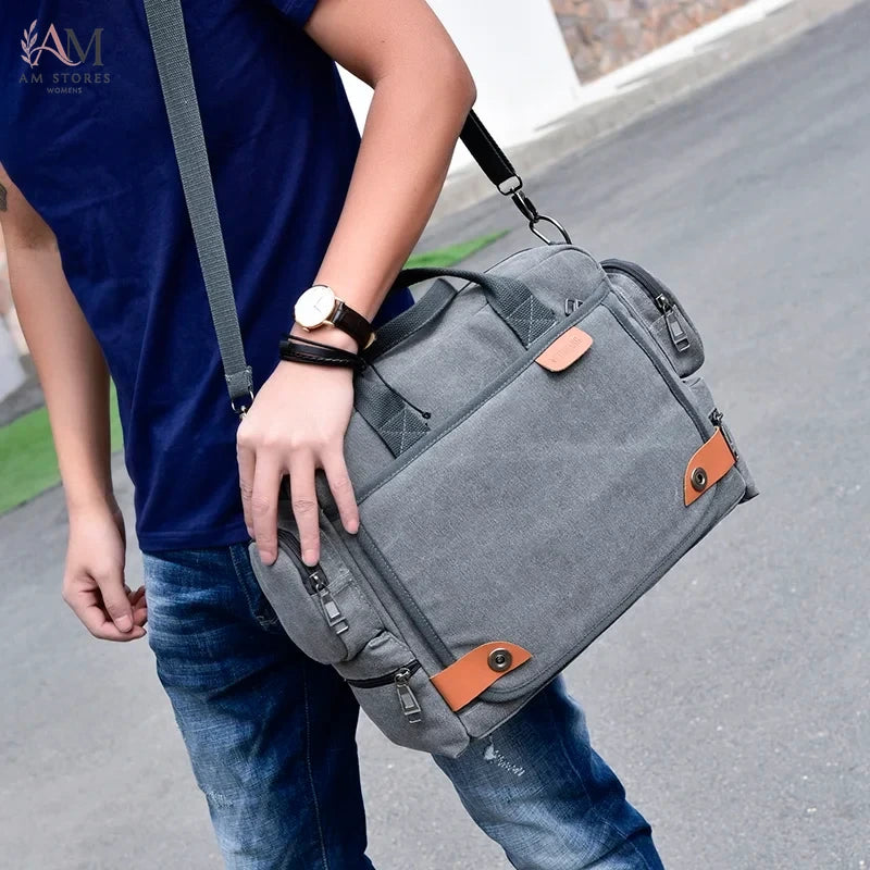 Men's Canvas Travel Crossbody Messenger Bag - view 6