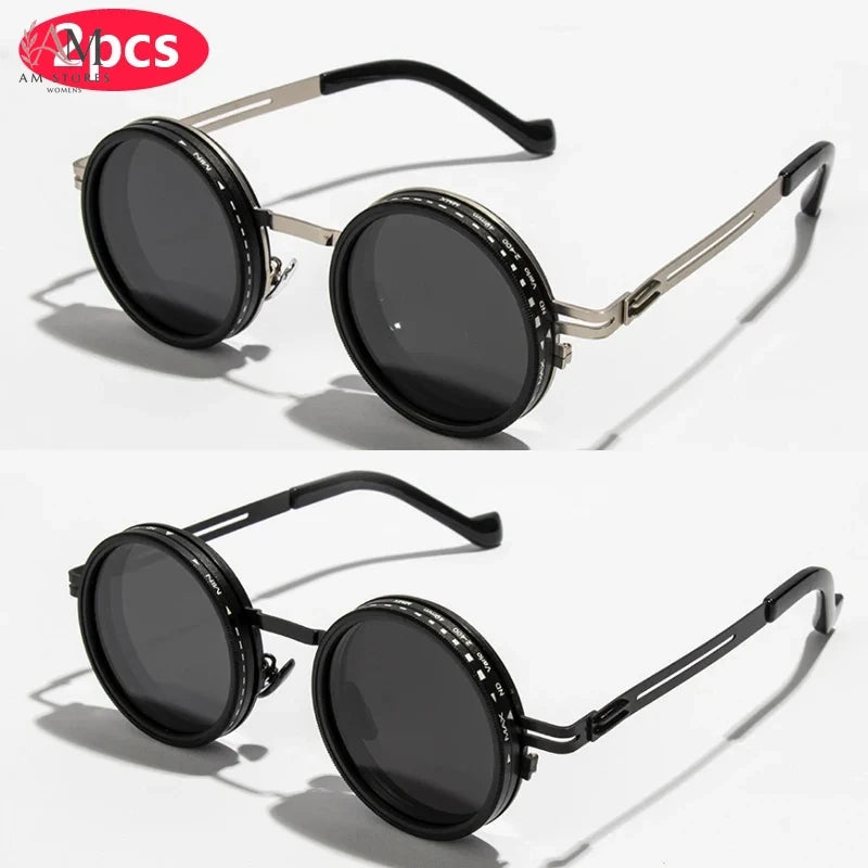 Unisex Vintage Round Polarized ND9 Eyeglasses UV400 - view 13