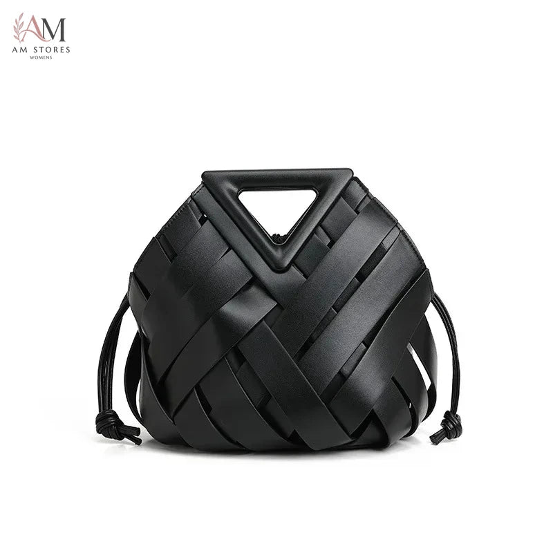Women's Leather Woven Crossbody Bag - view 12