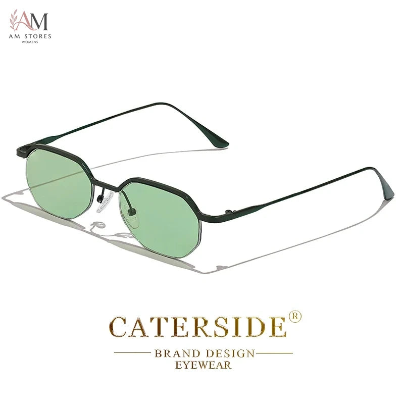 Caterside Unisex Vintage Polygon Small-Frame Sunglasses - view 9