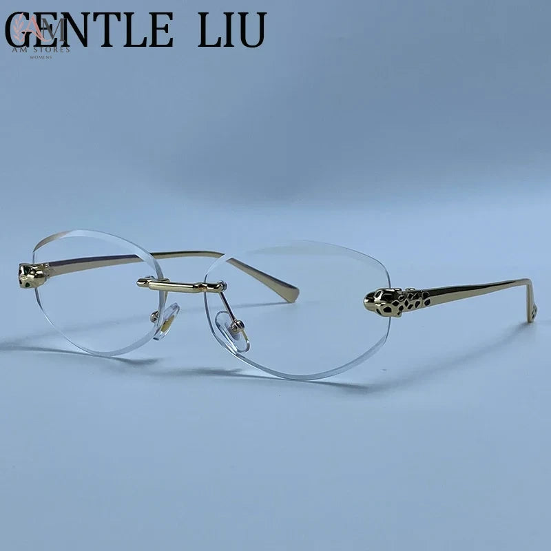 Women's Vintage Rimless Hexagon Y2K Sunglasses - view 9