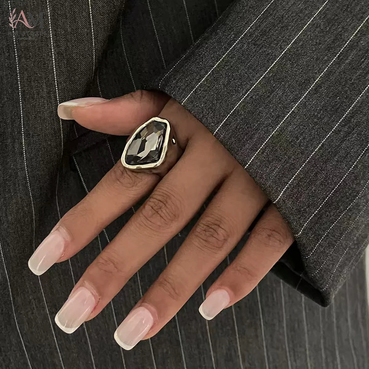 Acrylic Open Adjustable Women's Ring - view 1