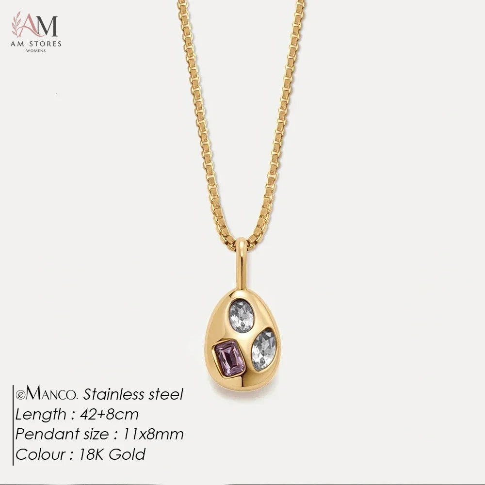 EManco Stainless Steel Cubic Zirconia Pendant Necklace - view 7
