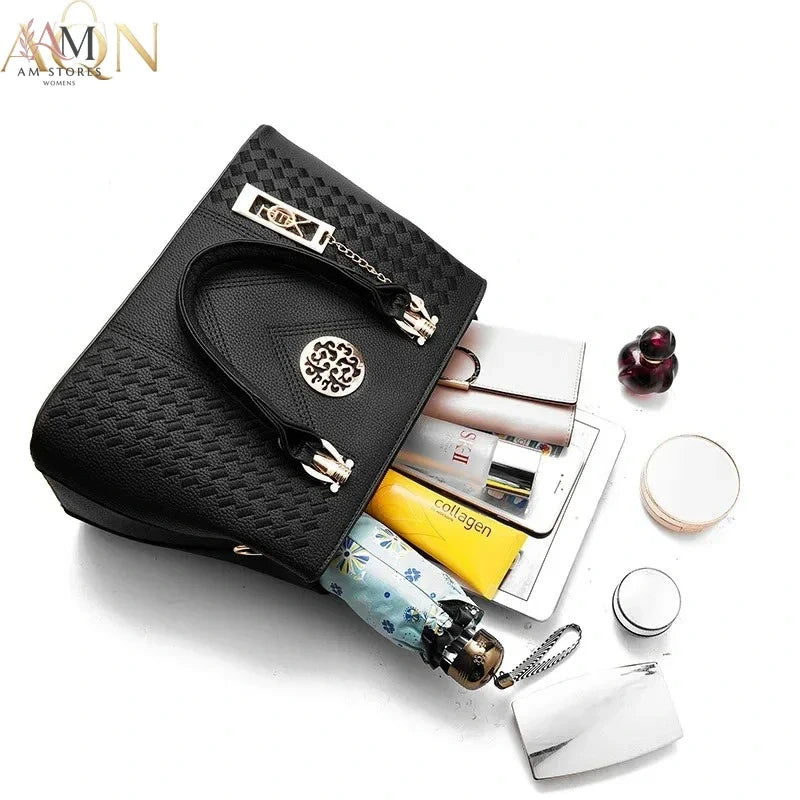 AQN Women's Leather Large-Capacity Handbag - view 4