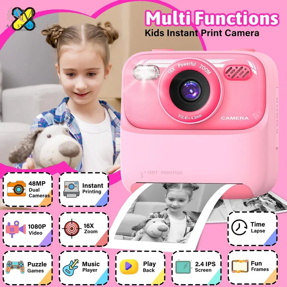 Girls' 1080P Instant-Print Camera - view 2