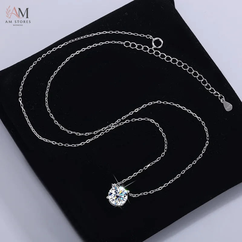 0.5–5CT Moissanite Pendant Necklace in 925 Sterling Silver - view 4