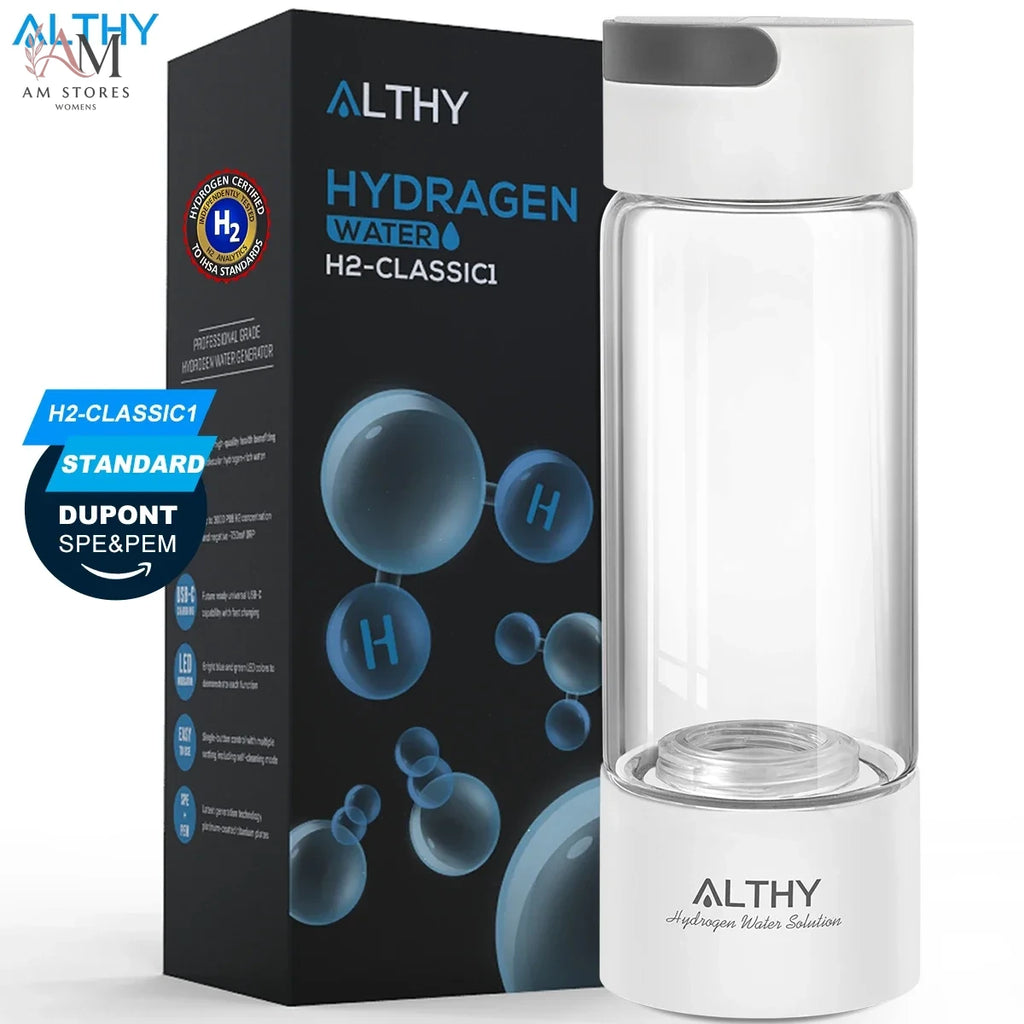 Glass Hydrogen Water Generator Bottle with Inhalation Port - Image 1
