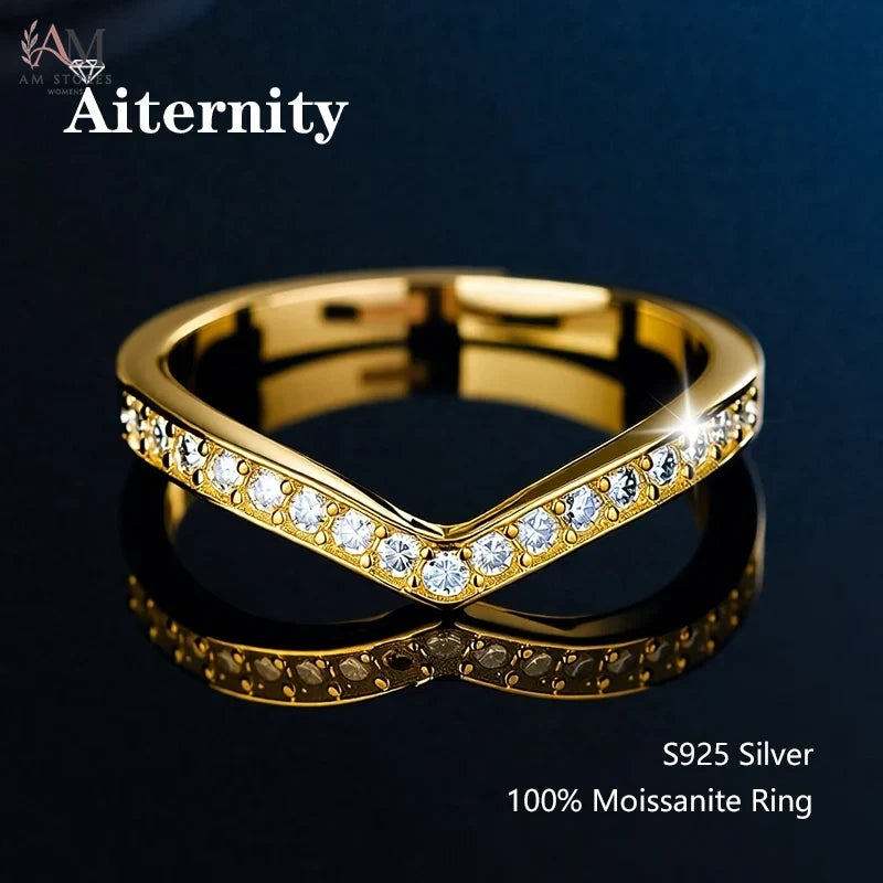 925 Sterling Silver Moissanite Wedding Women's Ring - view 10