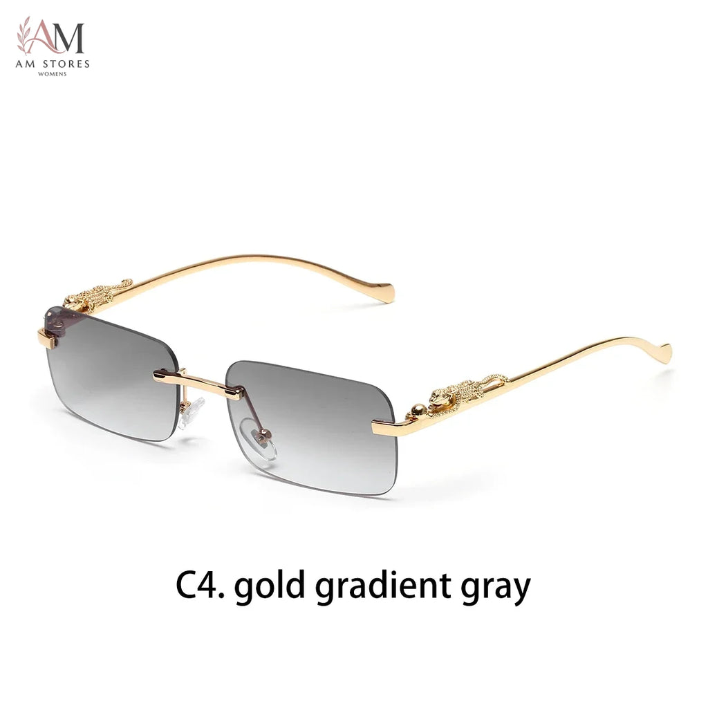 Ruiao Unisex Rimless Square Metal Sunglasses UV400 - view 8