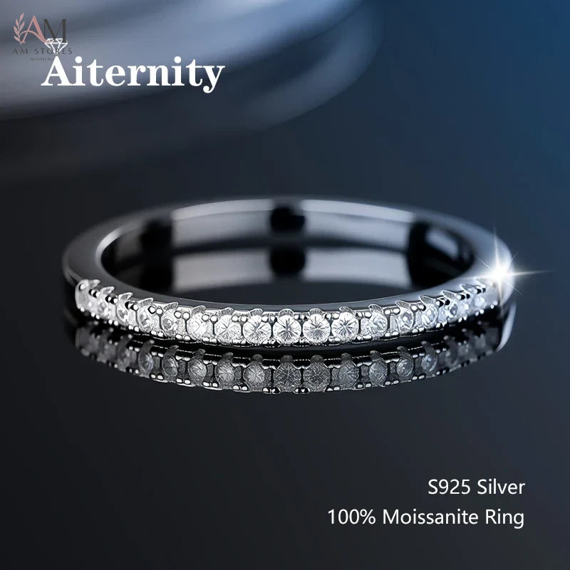 925 Sterling Silver Moissanite Wedding Women's Ring - view 16