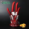 Ceramic Kitchen Knife Set with Stand & Peeler - view 1