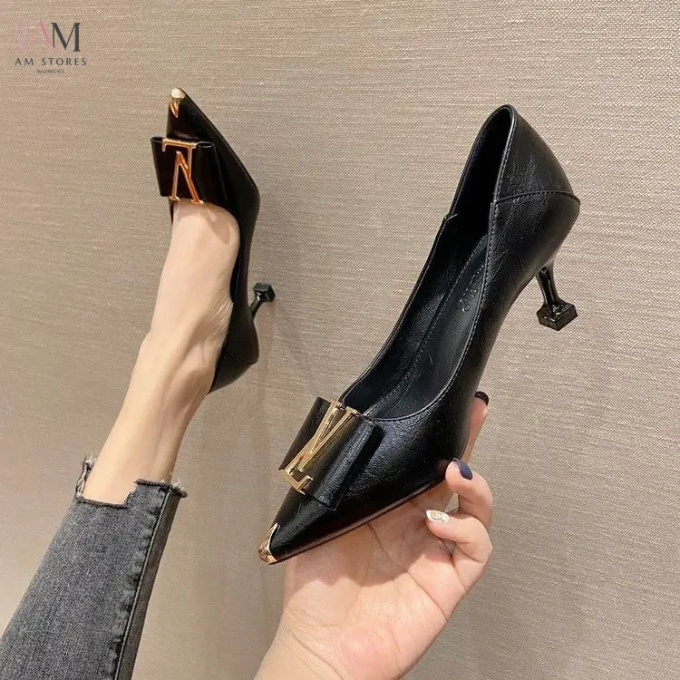 Women's Pointed-Toe Mid-Heel Office Pumps - view 7