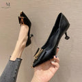 Women's Pointed-Toe Mid-Heel Office Pumps - view 7